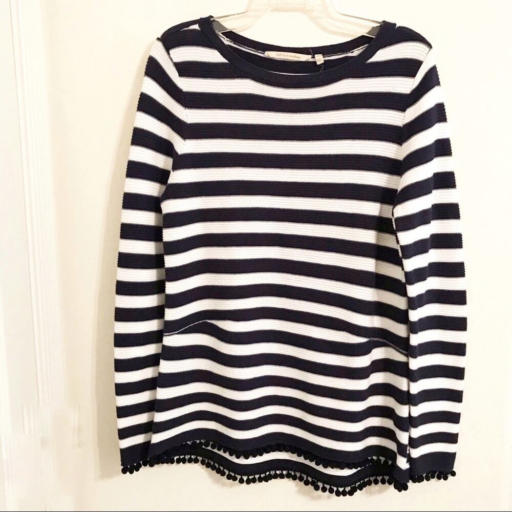 Soft Surroundings Vista Pullover Pom Pom Sweater Medium - Picture 2 of 8